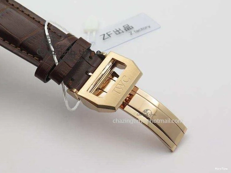 MIROTIME 0115 Portuguese IW371415 ZF 1:1 Best Edition RG Black dial On Brown Leather Strap A Modern 7286